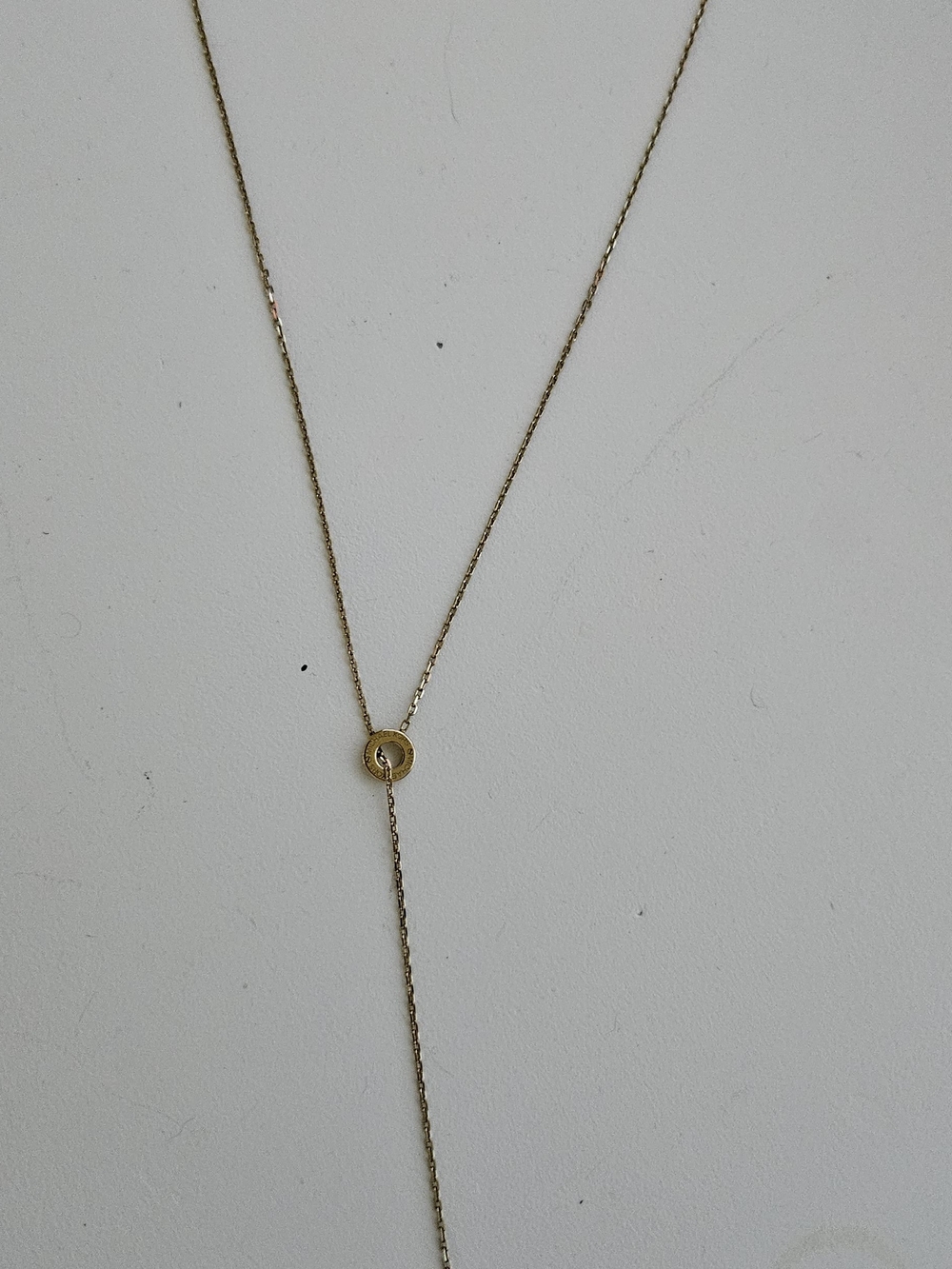 Michael Kors Gold Lariat Necklace with Ring Slider and Bar Drop - Picture 2 of 8